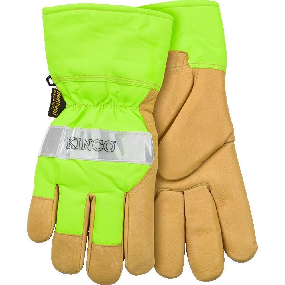 Kinco Hi-Vis Green Grain Pigskin Palm Glove Size Large - 1939-L