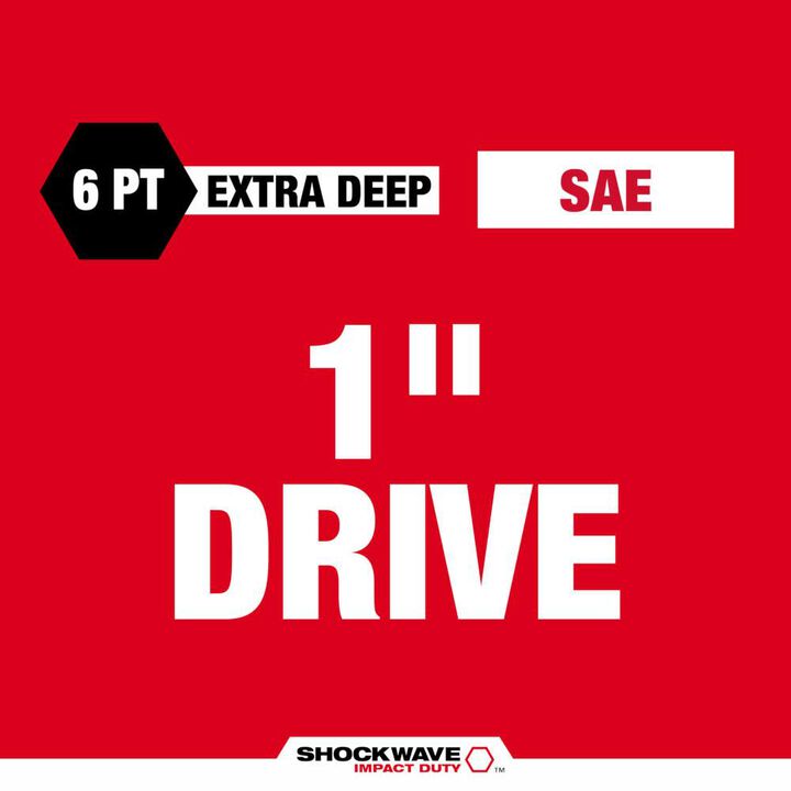 Milwaukee SHOCKWAVE Impact Duty 1 in Drive 1-1/16 in Thin Wall Extra Deep 6 Point Socket, large image number 1
