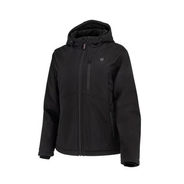 Radians Soft Shell Womens Heated Jacket Kit with Battery, Black, Large