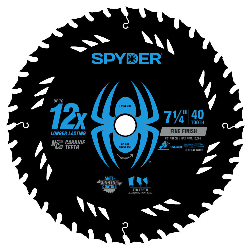 Spyder 7-1/4 Inch 40T Circular Saw Blade for Fine Finishing, Thick Kerf, large image number 2