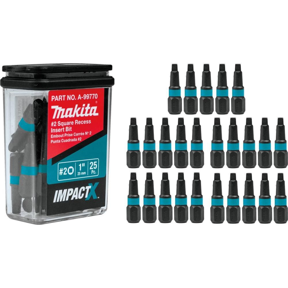 Makita Impact X #2 Square Recess 1 Insert Bit 25/pk, large image number 1