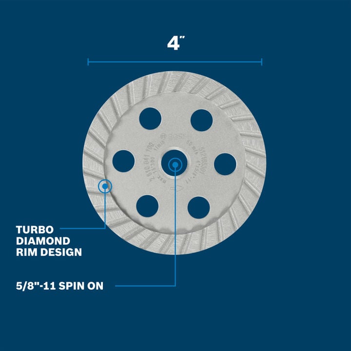 Bosch 4 Inch Turbo Diamond Cup Wheel, large image number 1