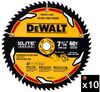 DEWALT Elite Series 7 1/4 Inch 60T Pack of 10 Circular Saw Blades, small image number 1