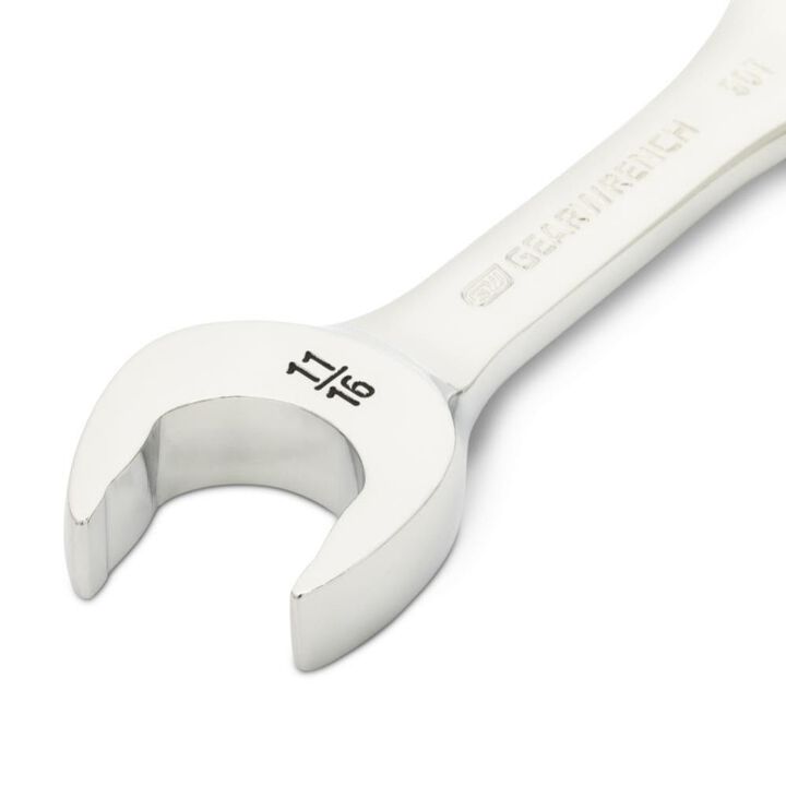 GEARWRENCH 11/16 Inch 90-Tooth 12 Point Stubby Combination Ratcheting Wrench, large image number 2