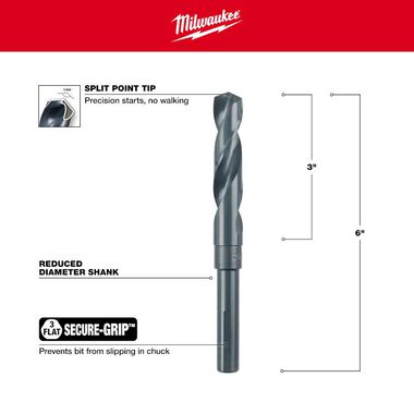 Milwaukee 21/32 in. S&D Black Oxide Drill Bit, large image number 2