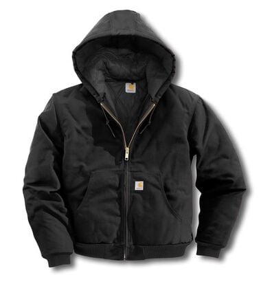 Carhartt Men's Duck Active Jac/Quilted-Flannel Lined Black Xlg Regular