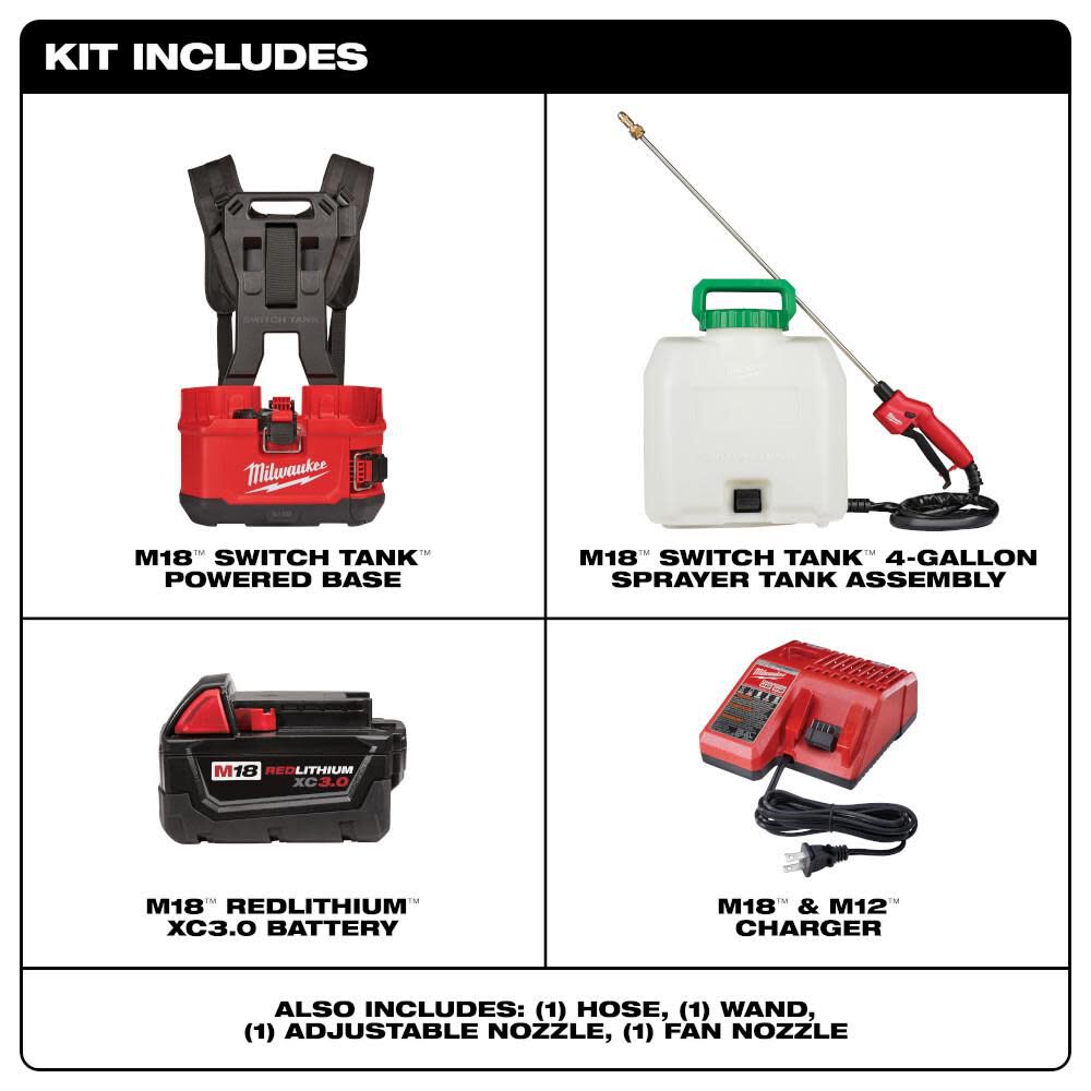 Milwaukee battery powered outlet backpack sprayer
