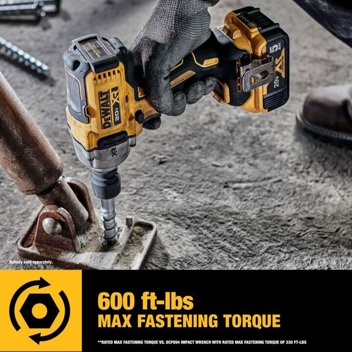 DEWALT 20V MAX XR 1/2in Mid Range Impact Wrench Kit with Hog Ring Anvil, large image number 10