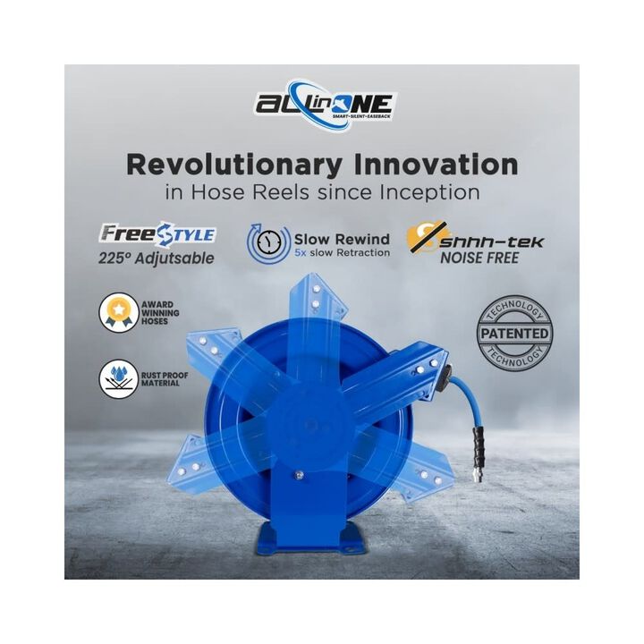 BluBird OilShield 50 Ft. All-In-One Dual Arm Air Hose Reel Assembly, large image number 1