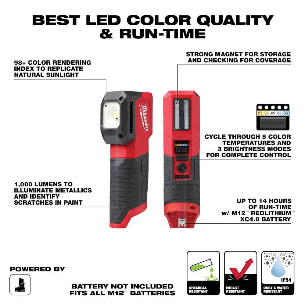 Milwaukee M12 Paint Detailing Color Match Light Starter Kit Bundle 2127 20 48 59 2440 Simolary simolary.com 6