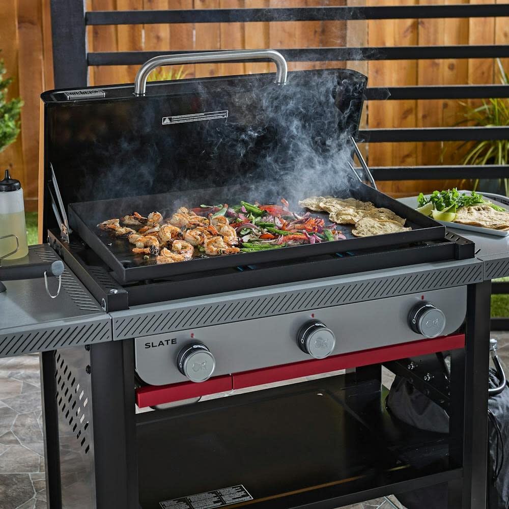 Weber Slate 28 Inch 3 Burners Natural Gas Rust-Resistant Griddle, Black, large image number 5