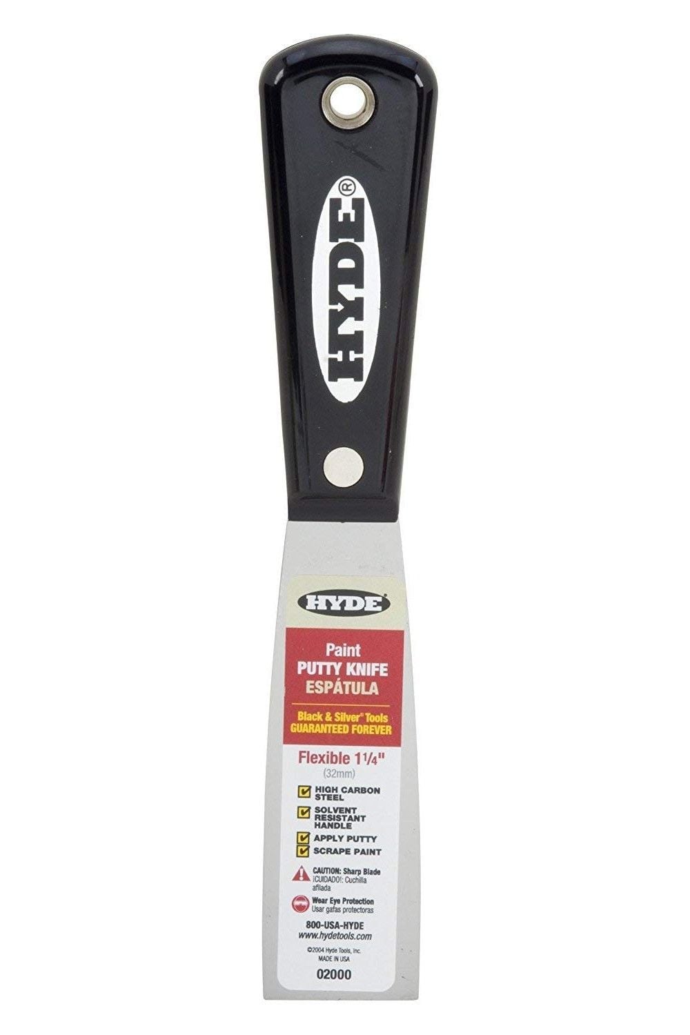 Hyde 1-1/4 Inch Flexible High Carbon Steel Putty Knife, large image number 4