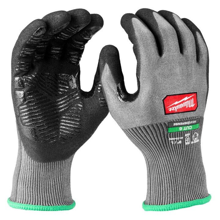 Milwaukee Cut Level 6 High Dexterity Nitrile Dipped Gloves with WEAR-DEFENSE Protection - Medium