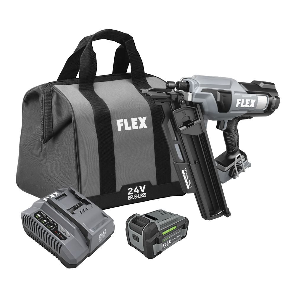 FLEX 24V Brushless 21 Degree Framing Nailer Kit, large image number 3