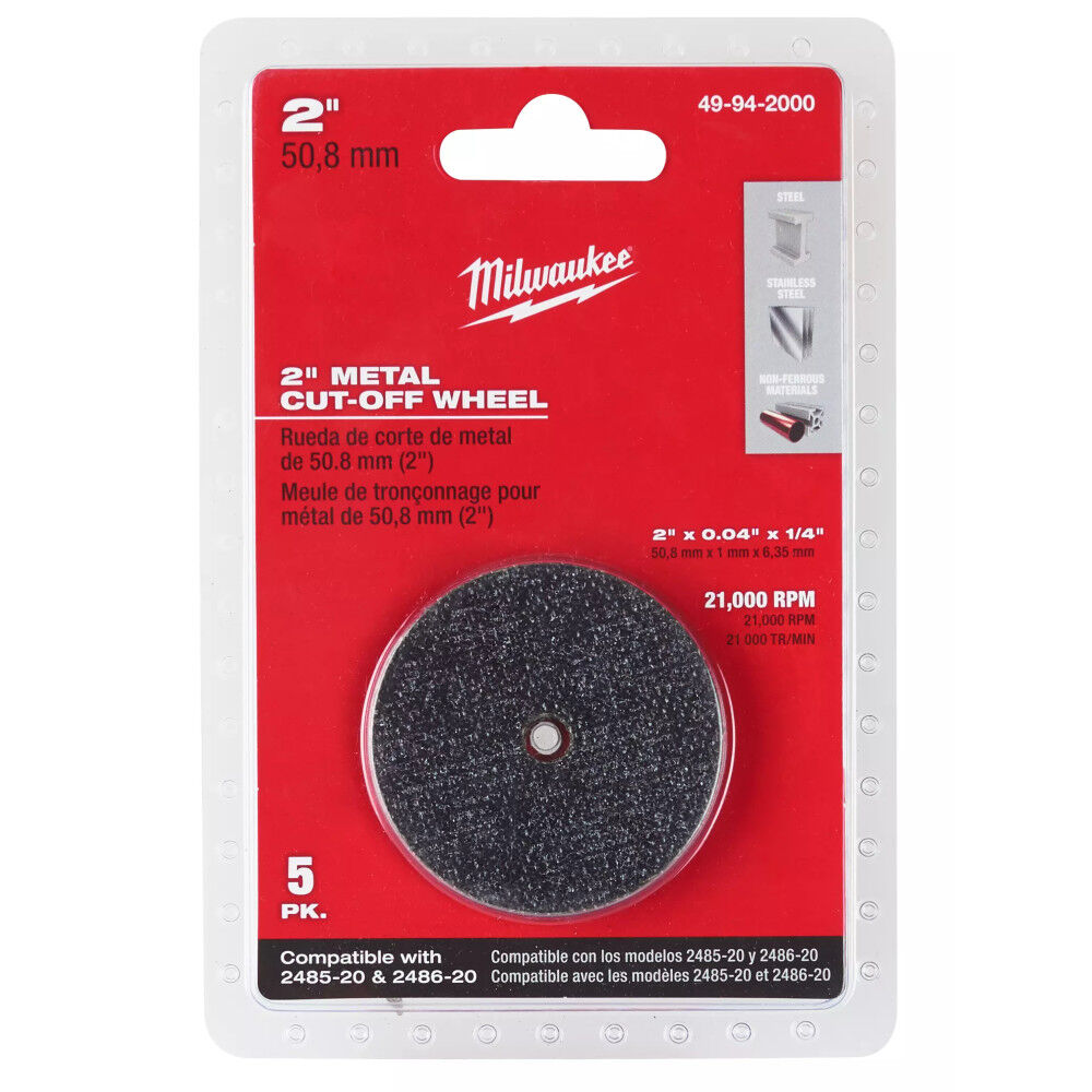 Milwaukee 2 In. Metal Cut Off Wheel-5 Pack, large image number 2