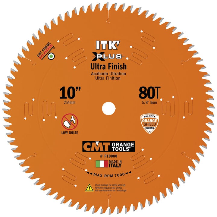 CMT 10in 80 TPI ITK Plus Melamine and Ultra Finish Saw Blade