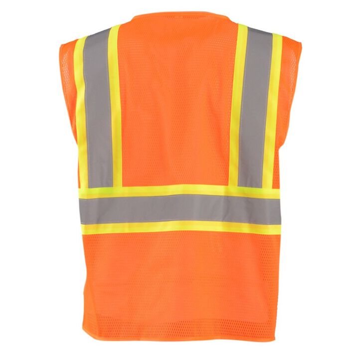 Occunomix Zipper Safety Vest Orange High Visibility Mesh Standard 3X, large image number 1