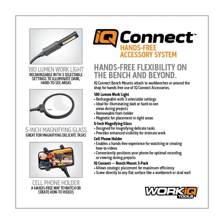 Work IQ IQ Connect Hands-Free Accessory System with 3 Bench Mount, large image number 2