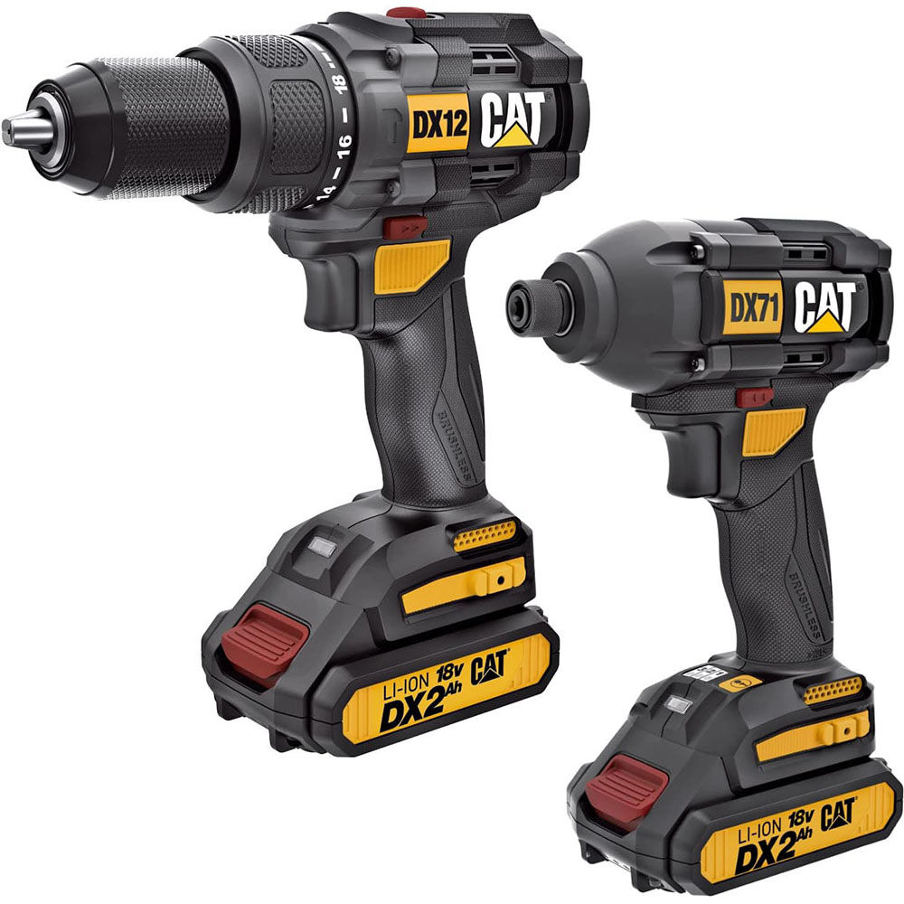 CAT 18V Cordless Hammer Drill and Impact Driver Combo Kit with Two Batteries, large image number 1