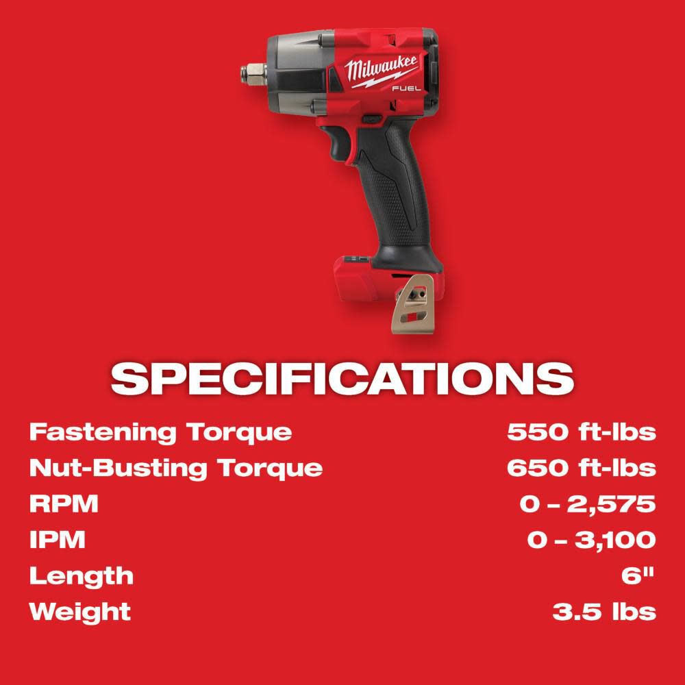 Milwaukee m18 hotsell fuel mid torque