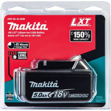 Makita 18V LXT Lithium-Ion 5.0 Ah Battery with Charge Indicator, large image number 4