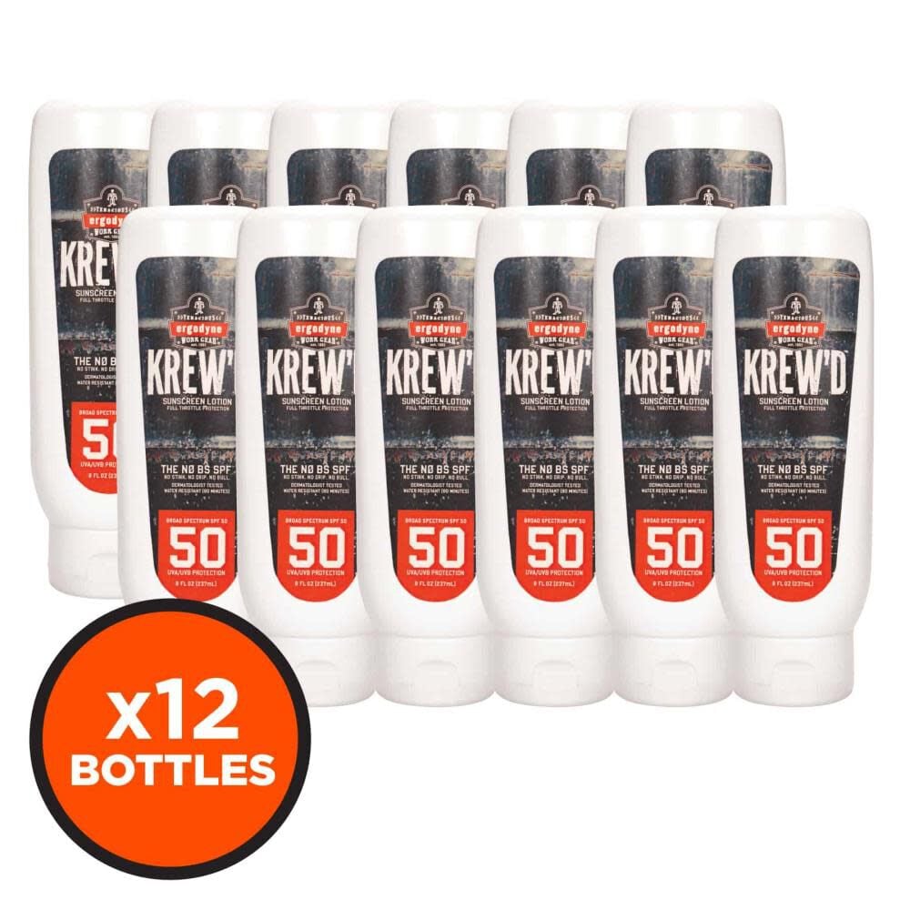 Ergodyne SPF 50 Sunscreen Lotion 8oz 12 Pieces – 16636