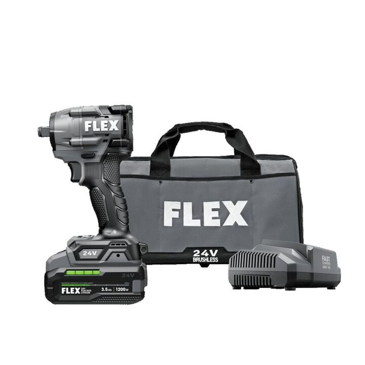 FLEX 24V Cordless 1/2 Inch Compact Impact Wrench Stacked Lithium Kit, large image number 4