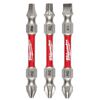 Milwaukee SHOCKWAVE Impact Duty PH2/SQ2/T25 Double Ended Bits 3pc, small