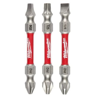 Milwaukee SHOCKWAVE Impact Duty PH2/SQ2/T25 Double Ended Bits 3pc, large image number 0