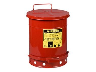 Justrite 10 Gallon Oily Waste Can, large image number 0