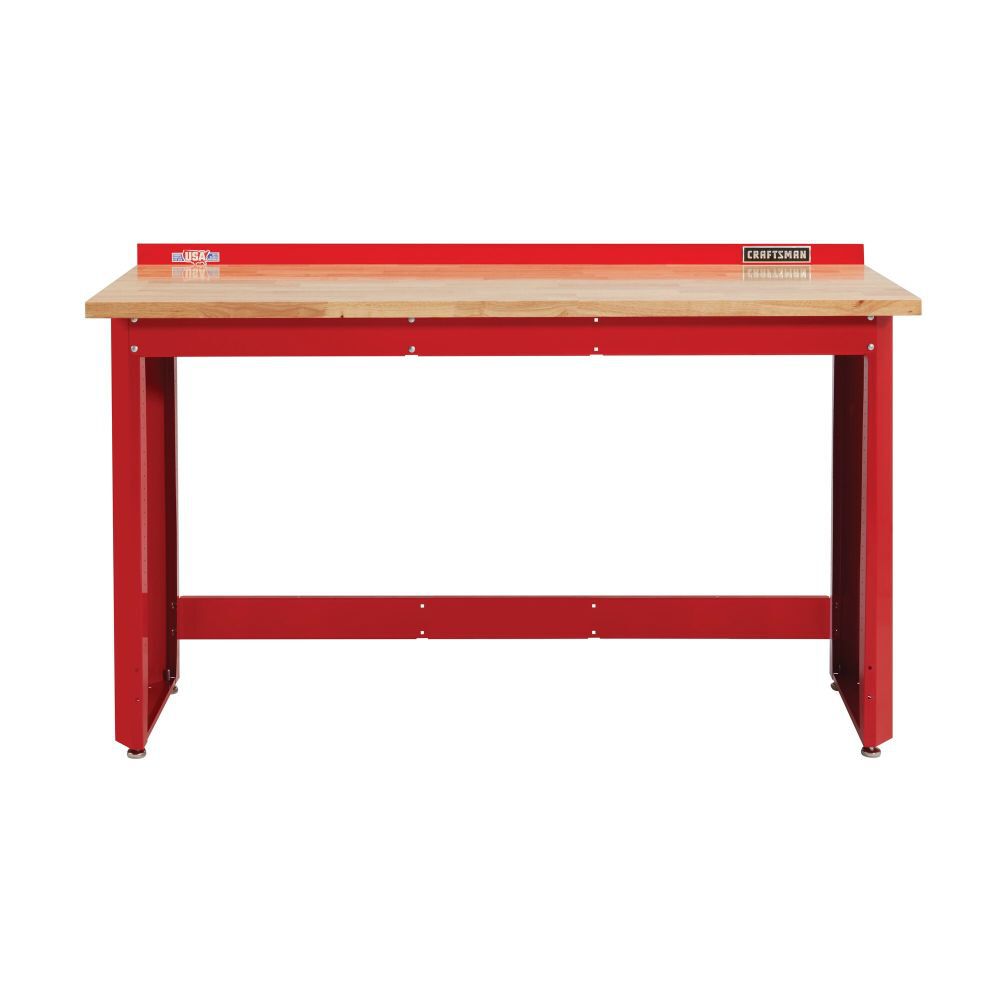 Craftsman 6 Ft. Wide Workbench With Butcher Block Top (Red)