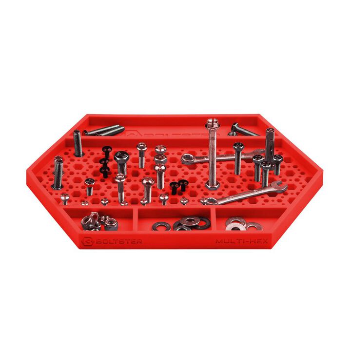 Boltster Multi-Hex Magnetic Fastener Organizer Tray Red, large image number 2