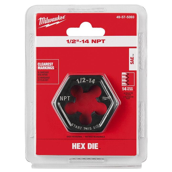 Milwaukee 1/2 in -14 NPT 2-1/6 in  Hex Threading Die, large image number 7