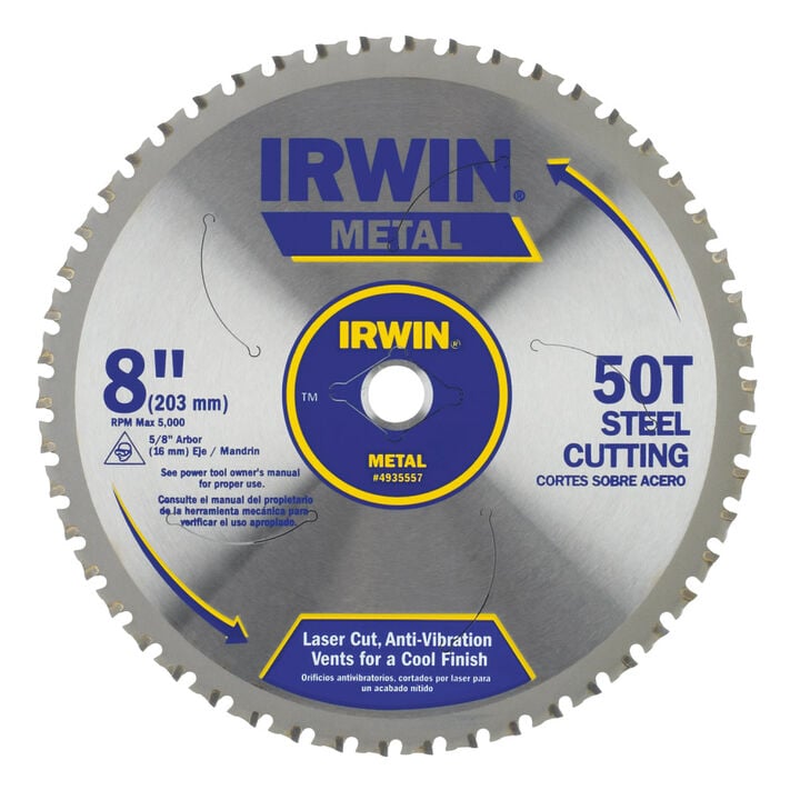 Irwin 8in x 50T Master Combination Ferrous Steel 5/8in Arbor - Carded