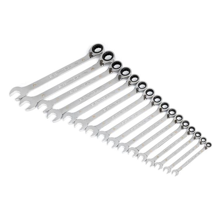 GEARWRENCH Ratcheting Wrench Set 90 Tooth 12 Point Metric Reversible 16pc, large image number 5