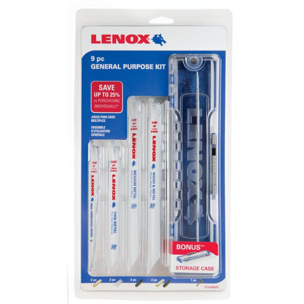 Lenox 9-Pack Bi-Metal Reciprocating Saw Blade Set, large image number 1