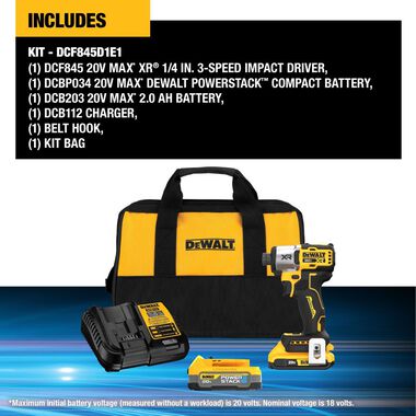 DEWALT 20V MAX XR 1/4in Impact Driver Kit, large image number 3
