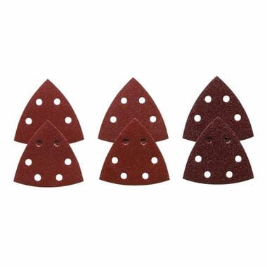 Bosch 3-1/2 In. Assorted Grits 6 pc. Red Detail Sander Abrasive Triangles for Wood