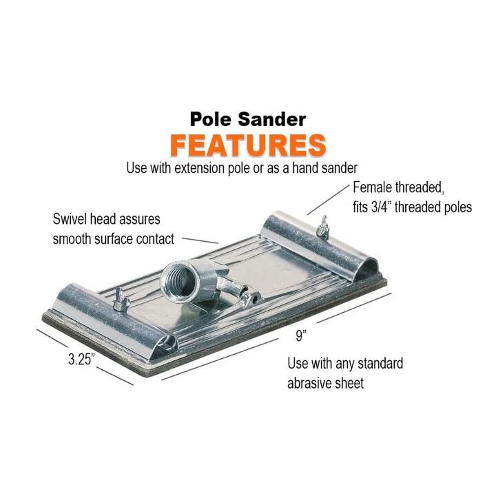 Warner Plastic Female Threaded Pole Sander Head, large image number 1