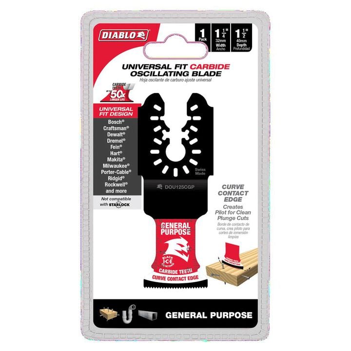 Diablo Tools 1-1/4in Universal Fit Carbide Osc. Blade for General Purpose Cuts, large image number 3
