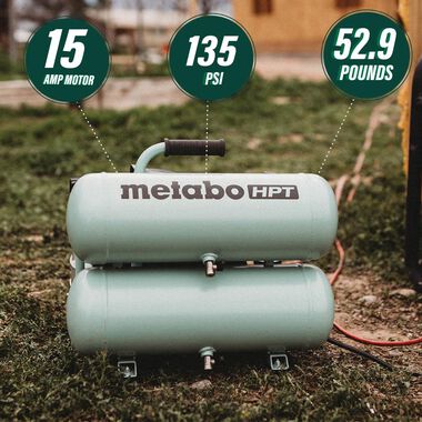 Metabo HPT Portable 4 Gallon Twin Stack Air Compressor, large image number 1