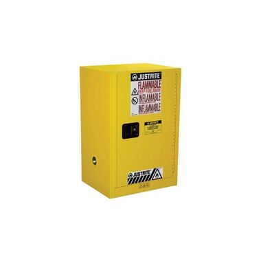 Justrite 12 Gallon Yellow Steel Manual Close Flammable Cabinet