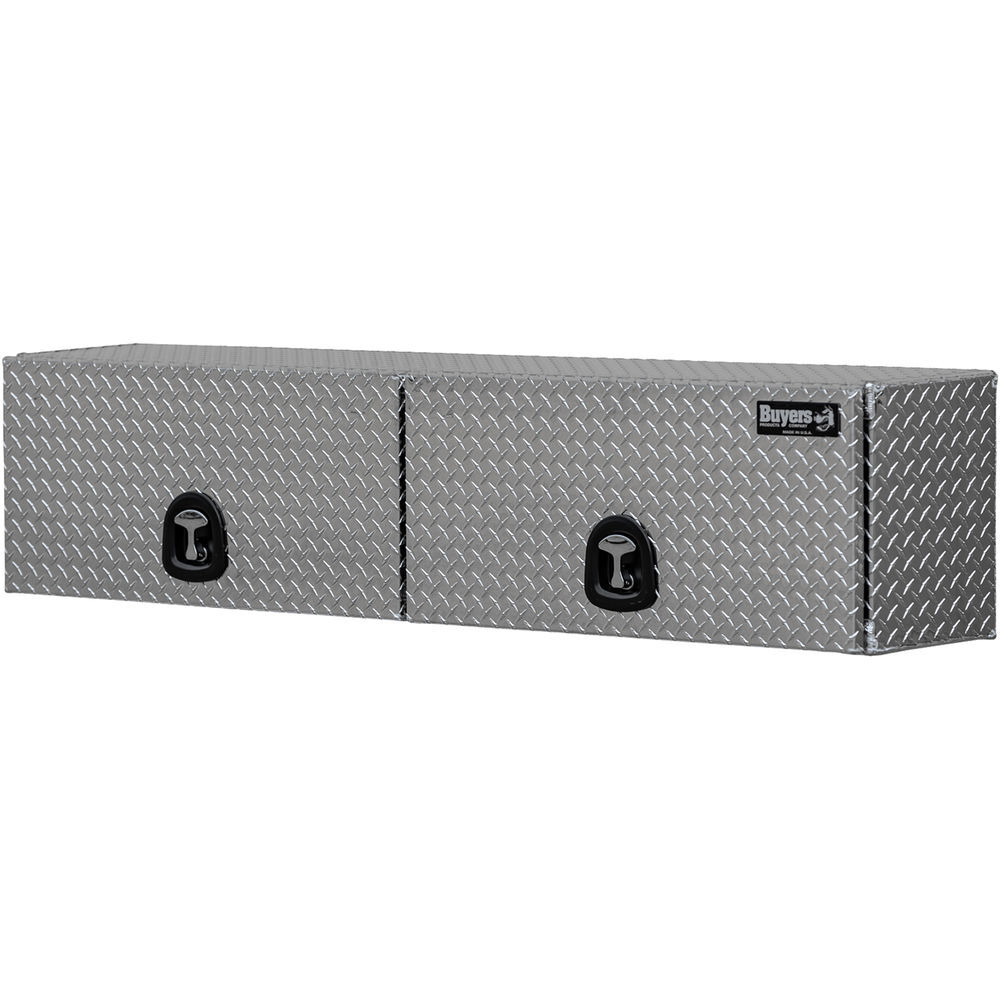 Buyers Products Company 18x16x72 Inch Diamond Tread Aluminum Topsider Truck Box with Flip-Up Doors, large image number 2