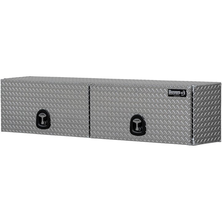 Buyers Products Company 18x16x72 Inch Diamond Tread Aluminum Topsider Truck Box with Flip-Up Doors, large image number 1