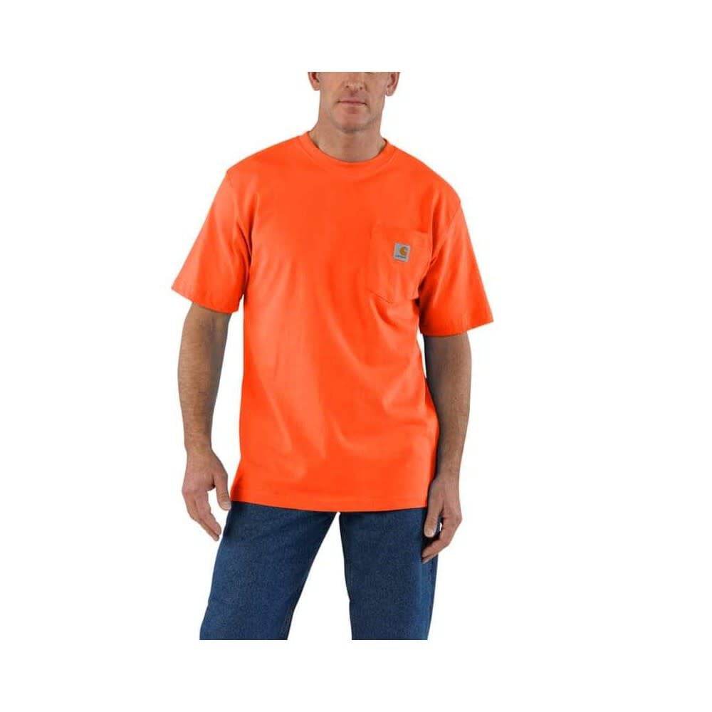 Carhartt Men’s Cotton Short-Sleeve T-Shirt, Bright Orange, Size 2XL – K87BOG-2XL
