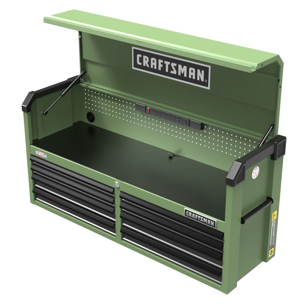 CRAFTSMAN S2000 52 Inch 8-Drawer Open Till Tool Chest Army Green, large image number 8