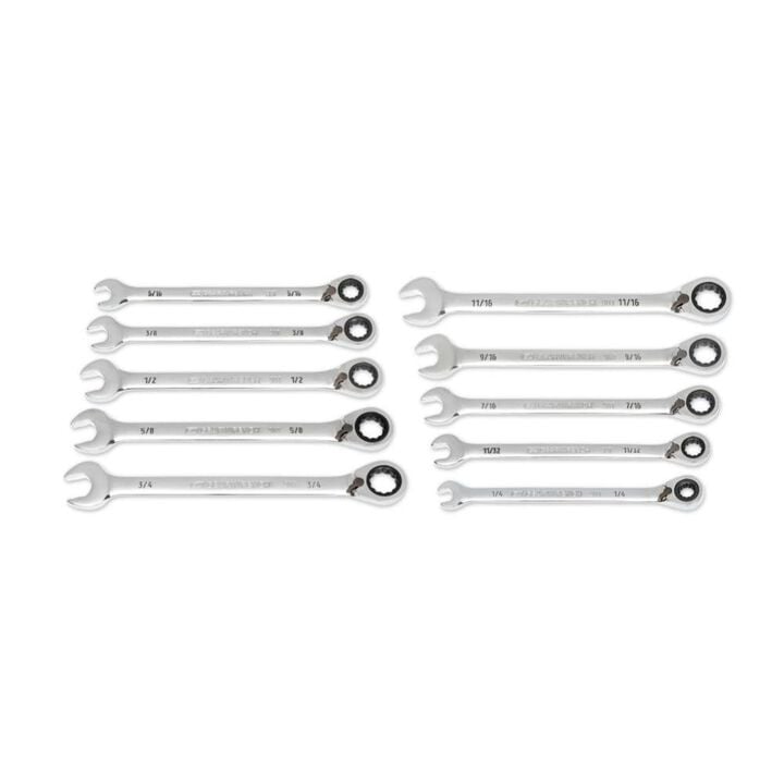 GEARWRENCH 10 Pc. 90-Tooth 12 Point SAE Reversible Ratcheting Wrench Set, large image number 0