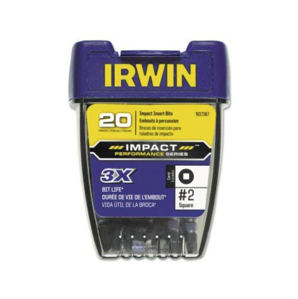 Irwin #2 Square Pro-Pak Impact Insert Bit 20 Pieces, large image number 1