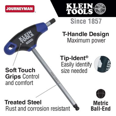 Klein Tools 6in Metric Ball End T-Handles 8 Pc, large image number 1