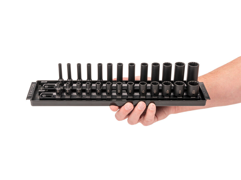 Tekton 1/4 Inch 12 Point Impact Socket Set, 26 Pieces (5/32-11/16 Inch), large image number 6